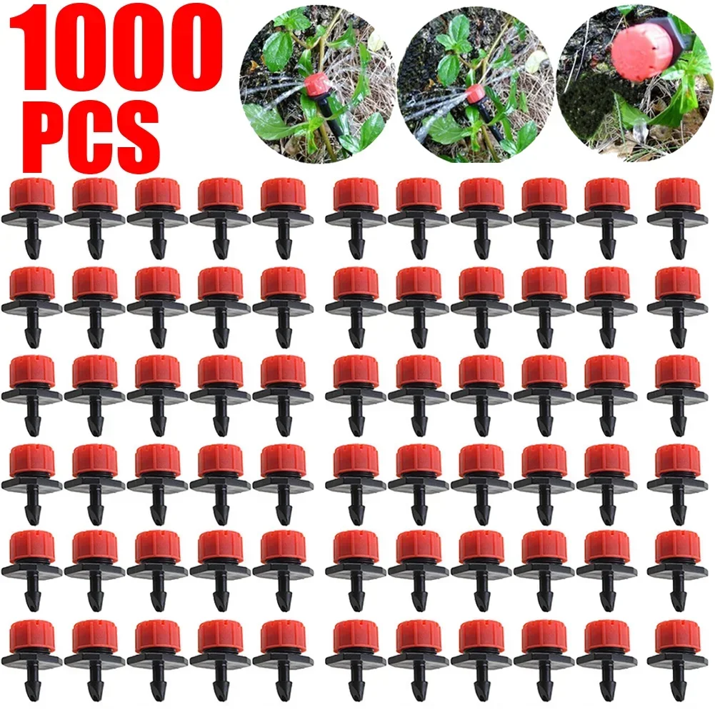 100pcs/bag Water Dropper Head Adjustable Flow Head Drippers Water Saving Anti-clogging Portable Durable Practical Garden Tools