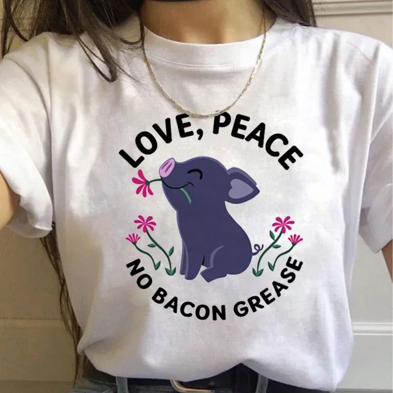 Vegan Harajuku Ullzang Women T Shirts Funny Cartoon Friends T-shirt 90s Graphic Cute Tshirts Kawaii Top Tees