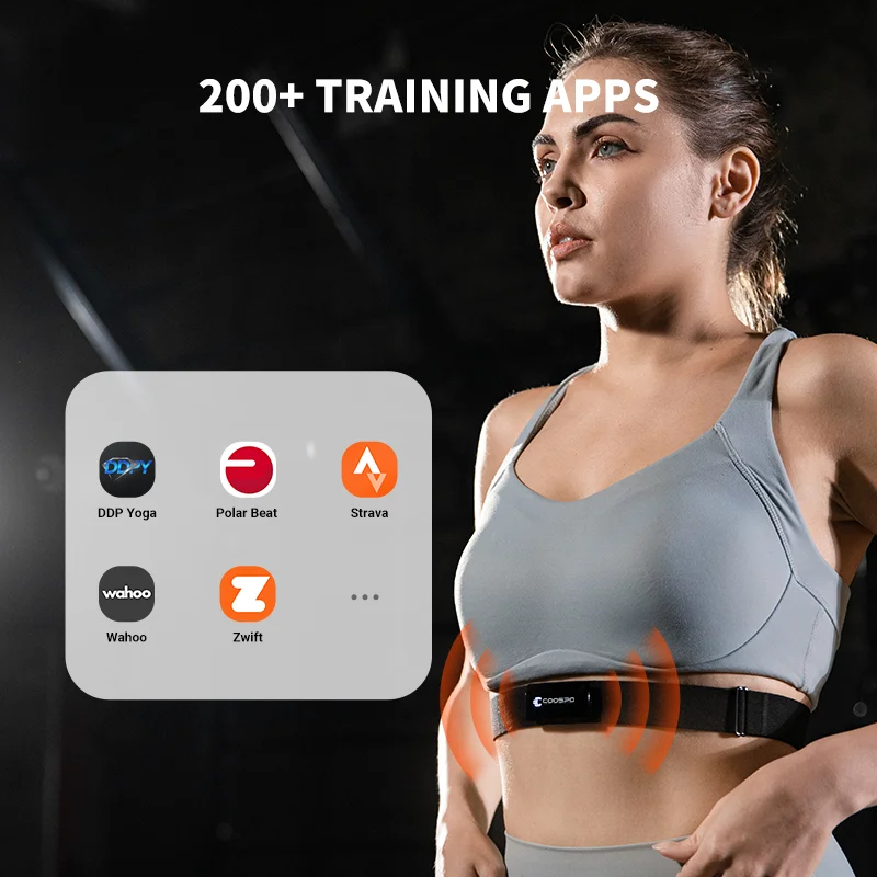 COOSPO H9Z Rechargeable Heart Rate Monitor Chest Strap Bluetooth5.0 ANT+ HR Sensor HRM IP67Waterproof Use for Garmin wahoo Zwift