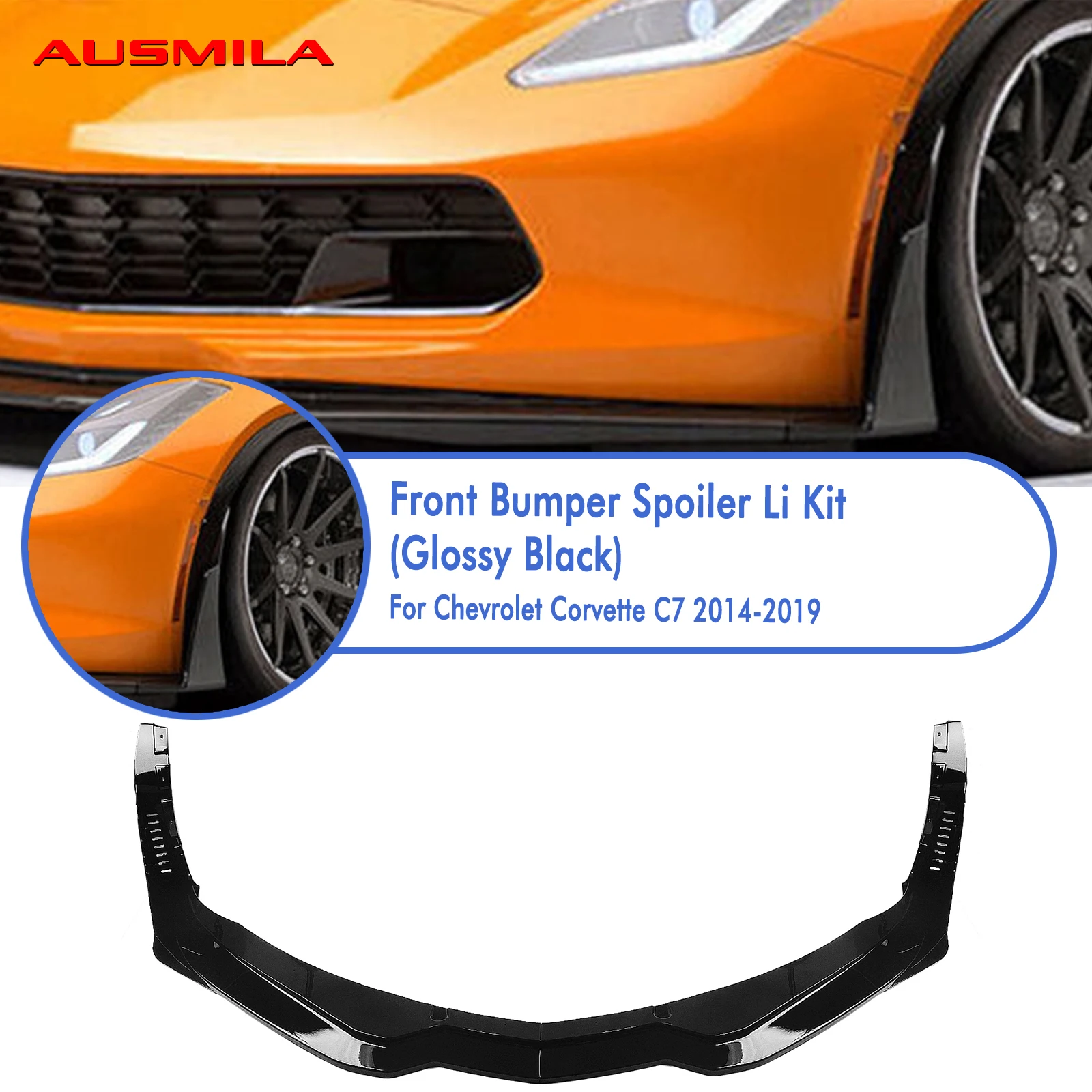 Передний бампер автомобиля, боковое крылышко, спойлер, сплиттер для губ для Chevrolet Corvette C7 2014 2015 2016 2017 2018 2019