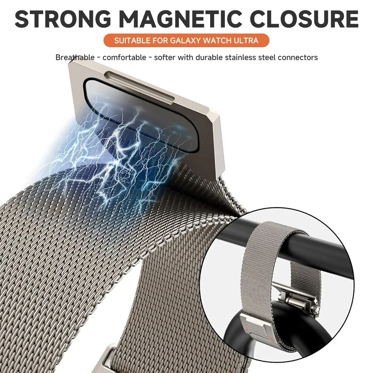 Новый миланский ремешок для Samsung Galaxy Watch Ultra 47 мм correa, магнитный браслет без зазора из нержавеющей стали, 7 ультра, аксессуары для ремешков