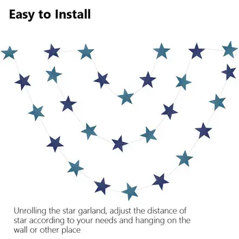4M 7CM Zářící hvězdný papírový girlandový banner Zlato-stříbrný girlandový banner pro miminko, dětský pokoj, svatební závěsná dekorace 6 nejlepší prodej Korejské párty dekorace - №3