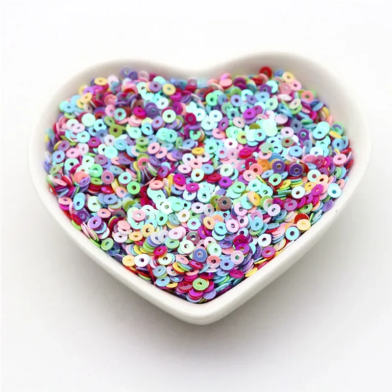 10g Solid Color Sequins Flat Round Pvc Clothing and Shoes Accessories DIY Hand-embroidered Flat Pieces 3mm 4mm 5mm 6mm