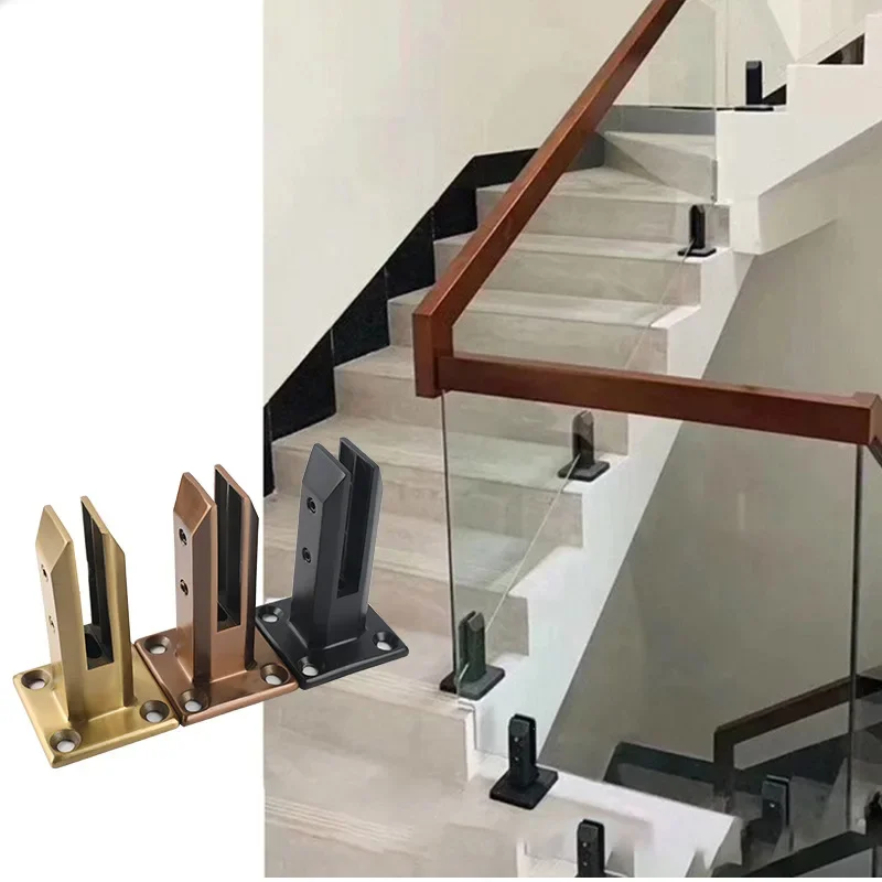 Glass Staircase Handrail Fixing Clip 304 Thick Stainless Steel Non Perforated Guardrail Pool Floor Fixed Glass Clip