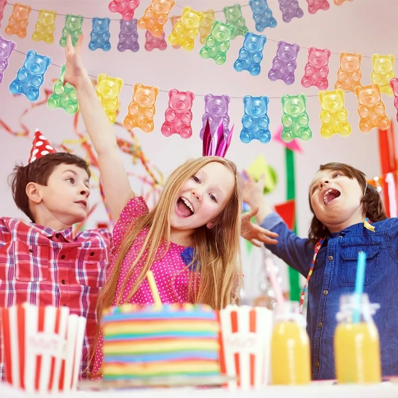 Bunte Candyland Party-Dekoration, Gummibärchen-Banner, Luftschlangen, Gummibonbons, Weihnachten, Babyparty, Kindergeburtstag, Hängedekoration – Detail 4