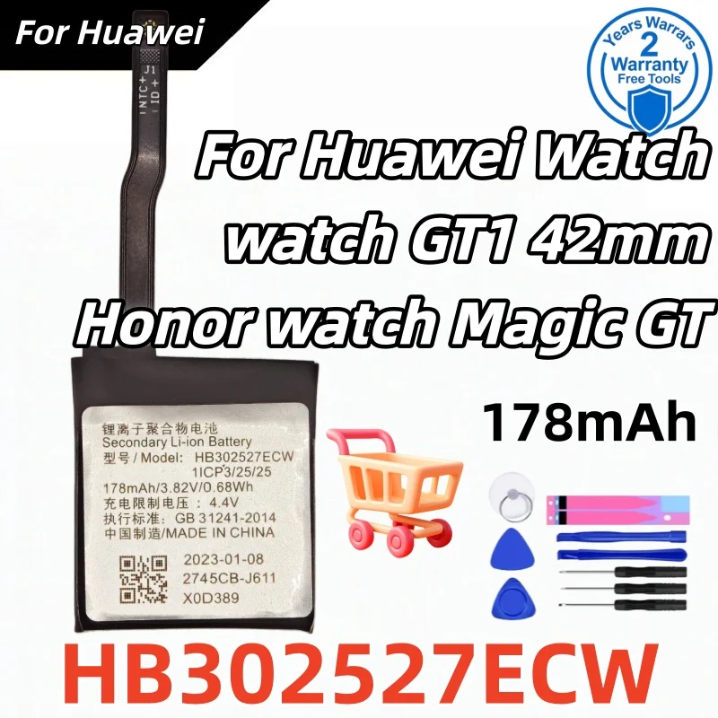 Brand-New Watch Replacement Battery For Huawei Watch 1 2 3 GT 1 2 3 4 PRO 41mm 42mm 46mm Rechargeable Batteries Batteia+Tool
