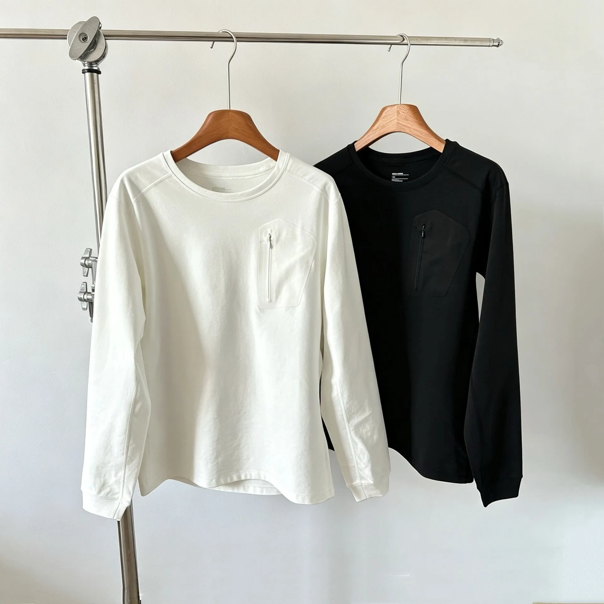 Yao Fashion No Logo Outdoor Quick-drying Long Sleeves Tees RHO LT Series Autumn Winter Tops Zipper Keep Warm T-Shirts for Men