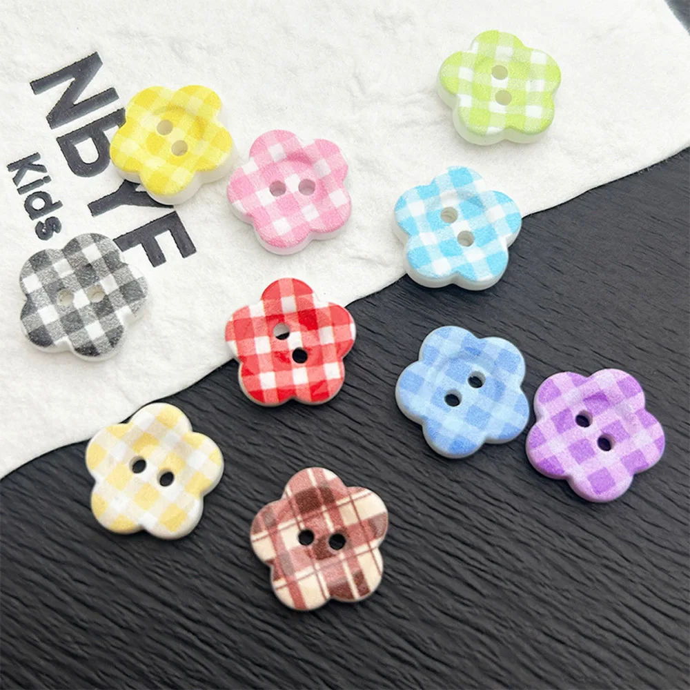 10pcs Plastic Buttons Flower Buttons For Children Clothing DIY Shirt Coat Sweater Dress Decorative Sewing Supplies Accessories
