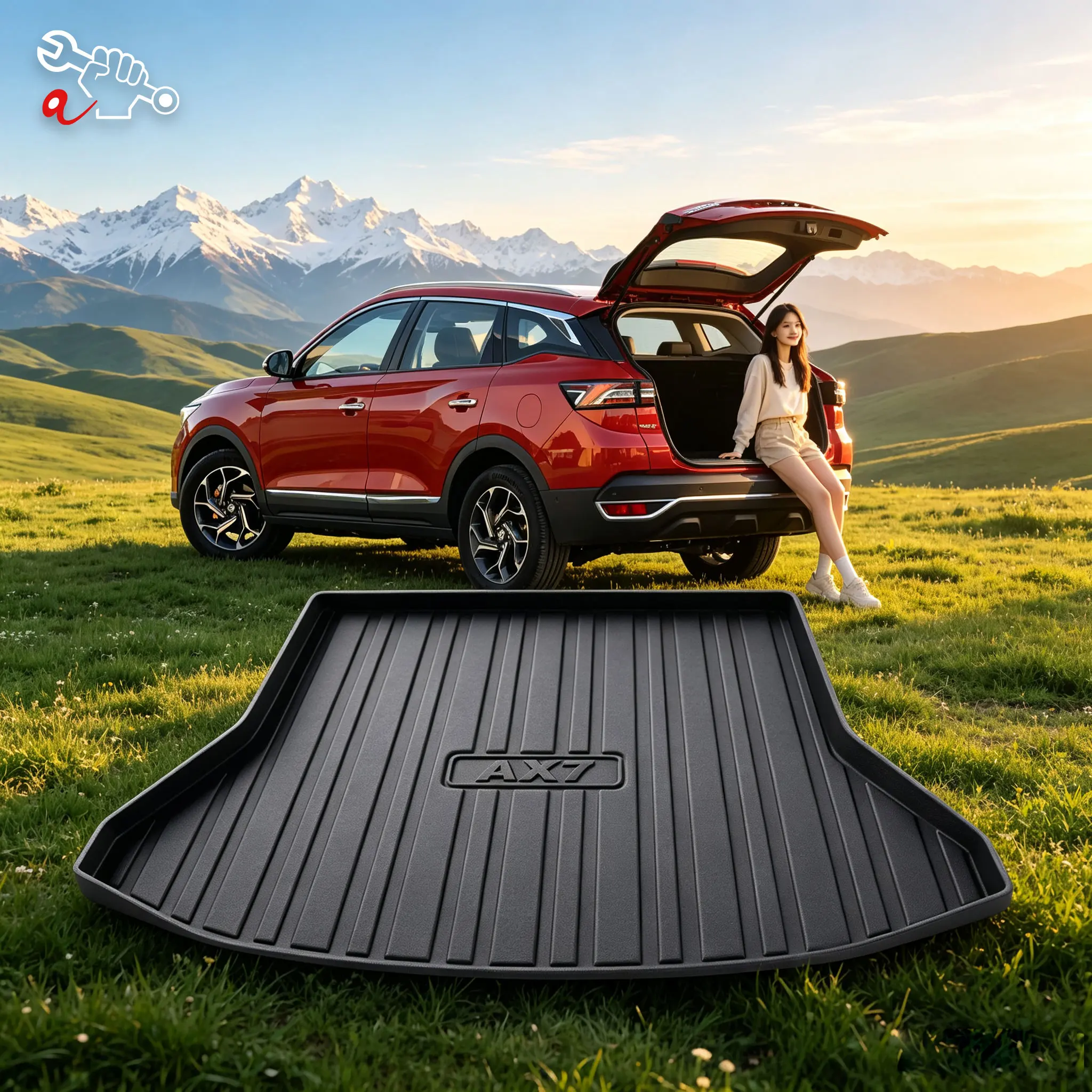 Custom Fit TPE Trunk Mat ForDongfeng Aeolus AX7 2019-2023 Rear Cargo Liner Durable Anti-Dirty Cargo Boot Liner Trunk Protection