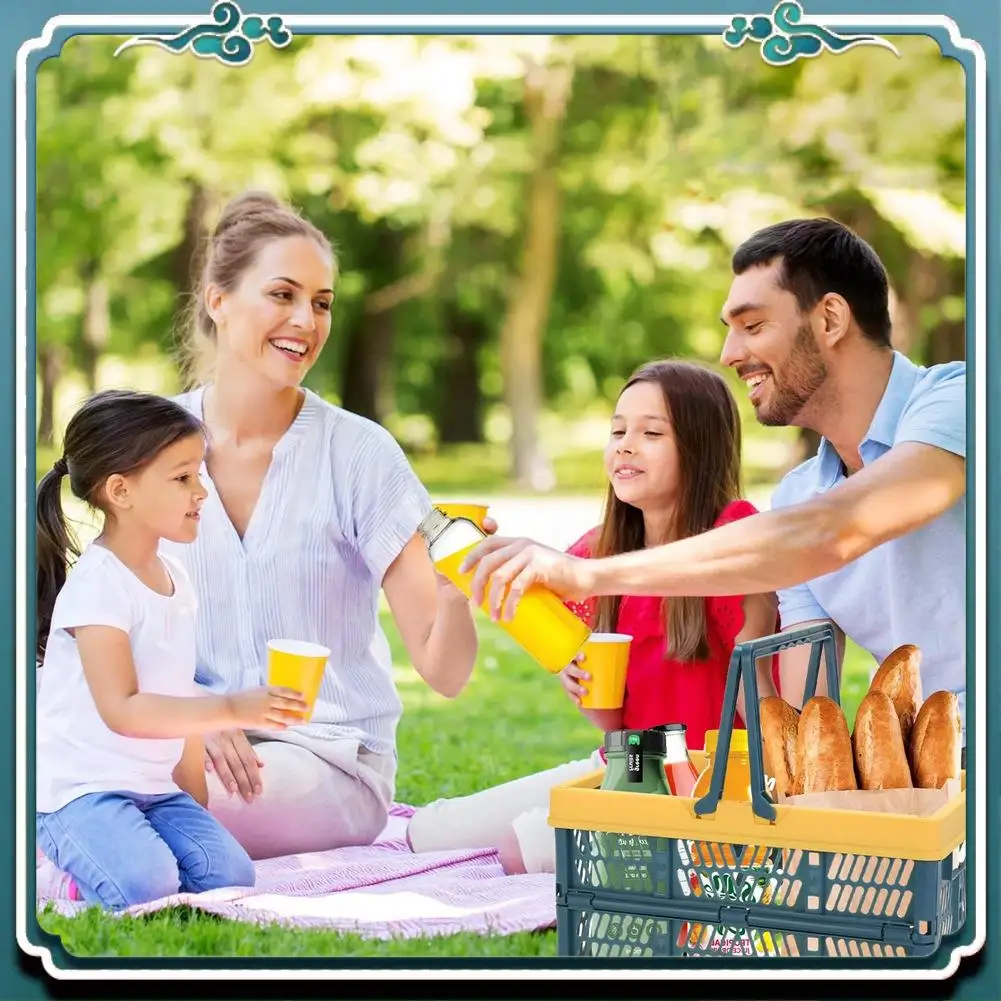 

Premium Folding Plastic Storage Basket Folding Storage Basket Folding Basket With Handle