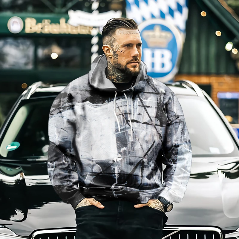 

2021 autumn cool colorful retro American hoodie men and women 3d digital printing hoodie pullover casual fun street sweatshirt