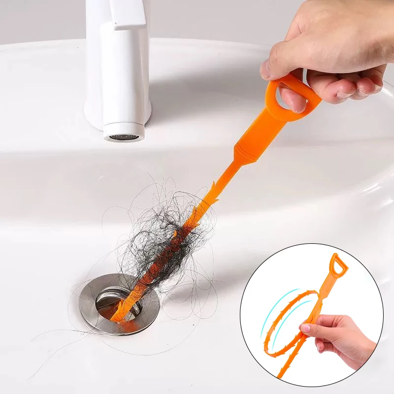 Limpiador de tuberías eliminador de obstrucciones de drenaje, limpiador de drenaje, desatascador de drenaje de pelo, herramienta de limpieza de tuberías para lavabos de baño, ducha y bañera