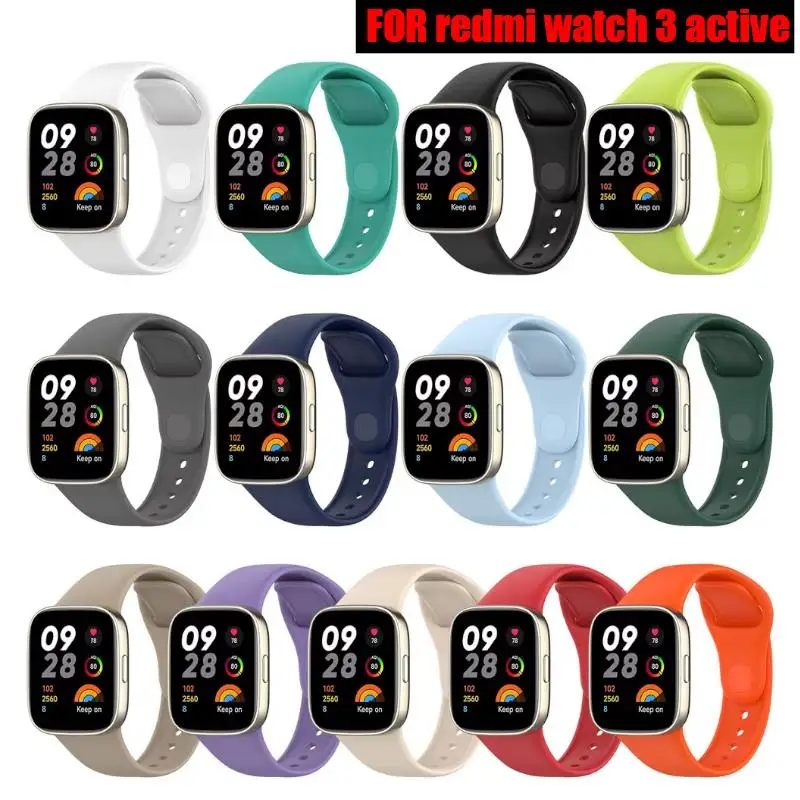 Силиконовый ремешок для Redmi Watch 3, активный ремешок, сменный спортивный браслет для умных часов Redmi Watch 3, активный ремешок для браслета