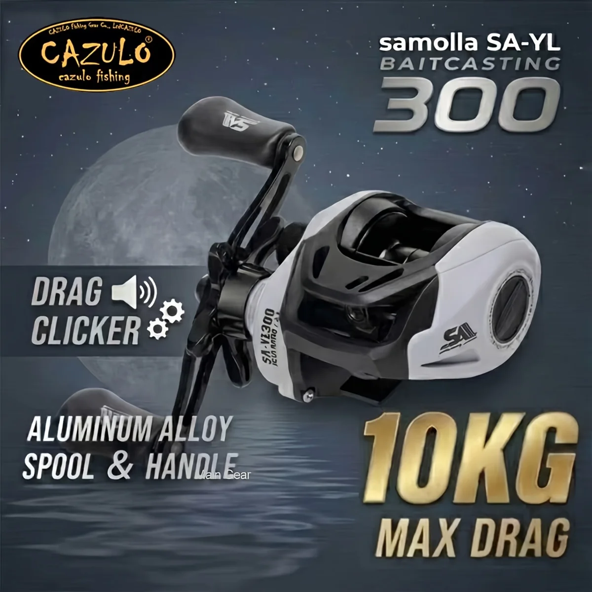 CAZULO Moulinet BC polyvalent, bobine légère à axe court, anti-recul, finesse, pour la pêche au snakehead et au topmouth culter, moulinet tout-terrain