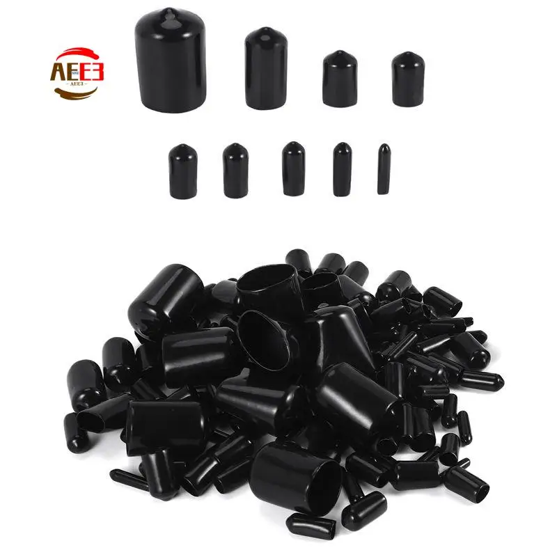 AEE3-160Pcs Assorted Size Rubber End Caps Rubber End Caps Round Vinyl Bolt Screw Cover Caps In 9 Size