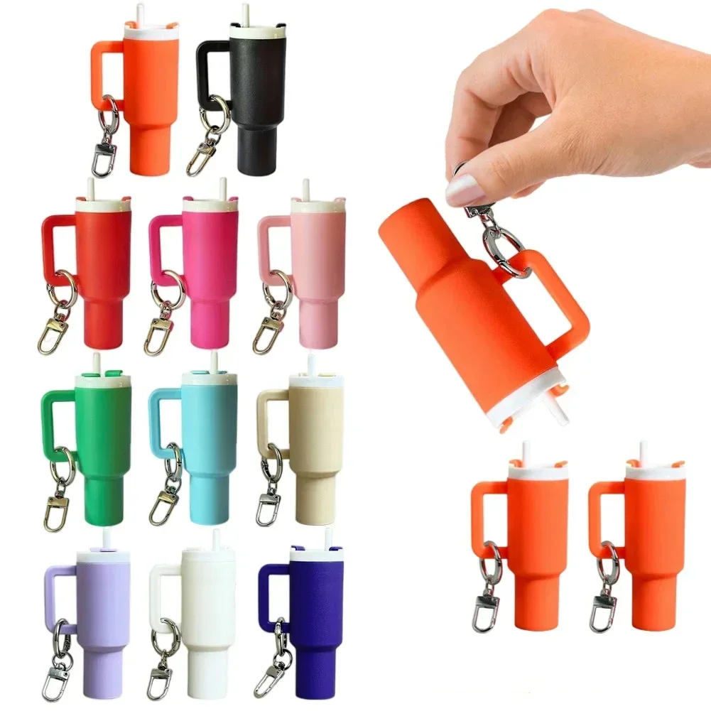 Mini Cup Keychain Keychain For Lip Balm Cute Tumbler Key Ring Handbag Charms Key Ring For Stanley Water Bottle Accessories Tool