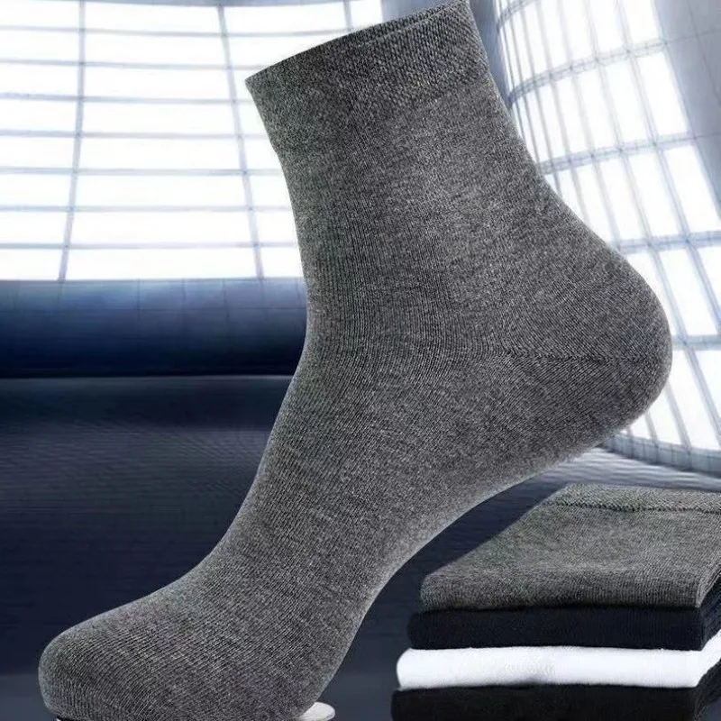 Chaussettes en coton pour hommes, 10 paires, nouveau style, noir, affaires, doux, respirant, été, hiver, pour hommes, grande taille (6.5-14)