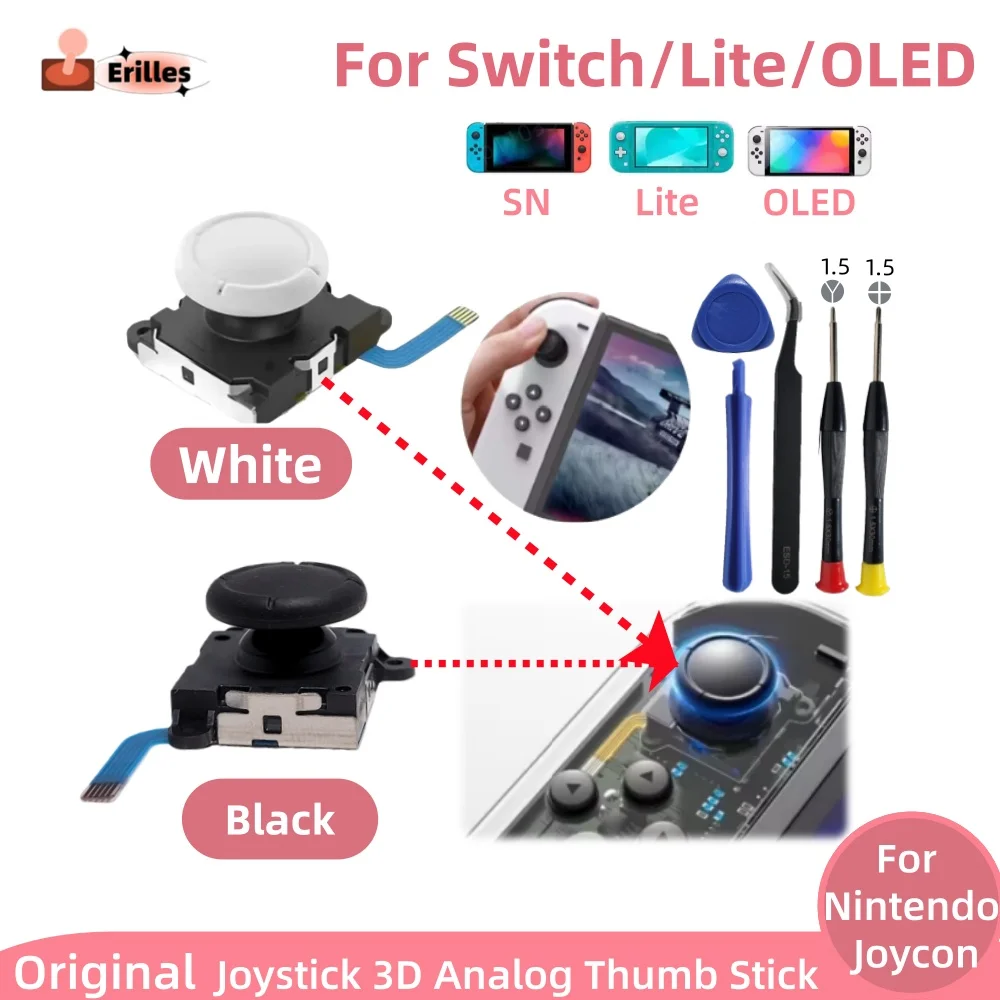 

Lot of 2/4/8 Original Joystick Replacement for Nintendo Switch/Lite/OLED Joycon Analog Thumb Stick No Drifting Sensing Stick