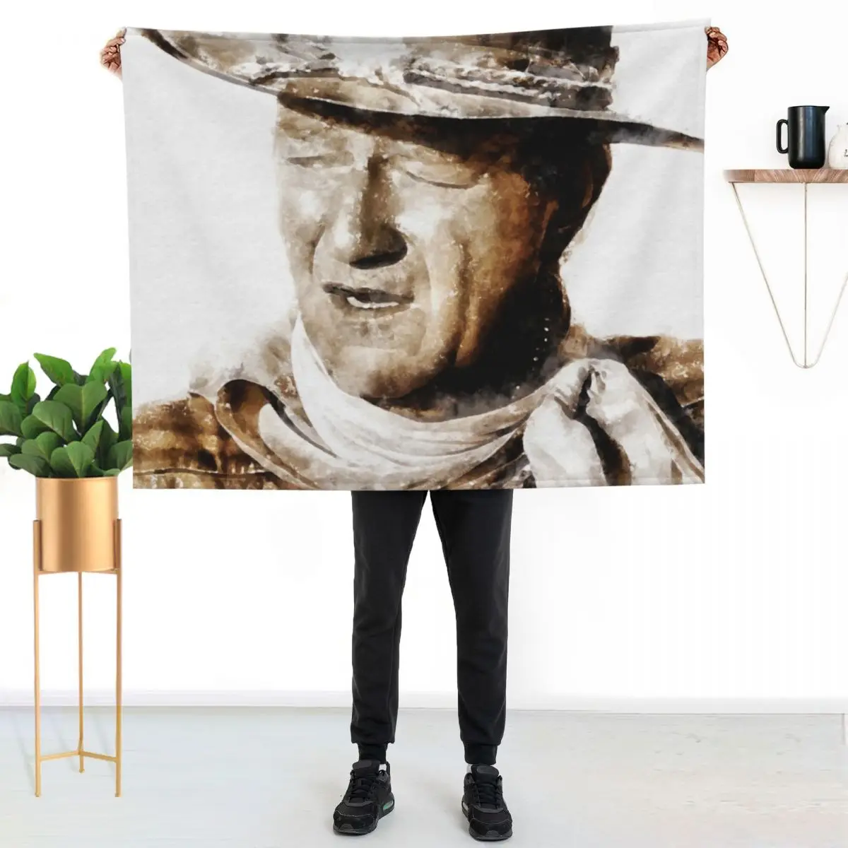 

The portrait of John Wayne Throw Blanket Decorative Soft Throw Blanket for Couch Sofa