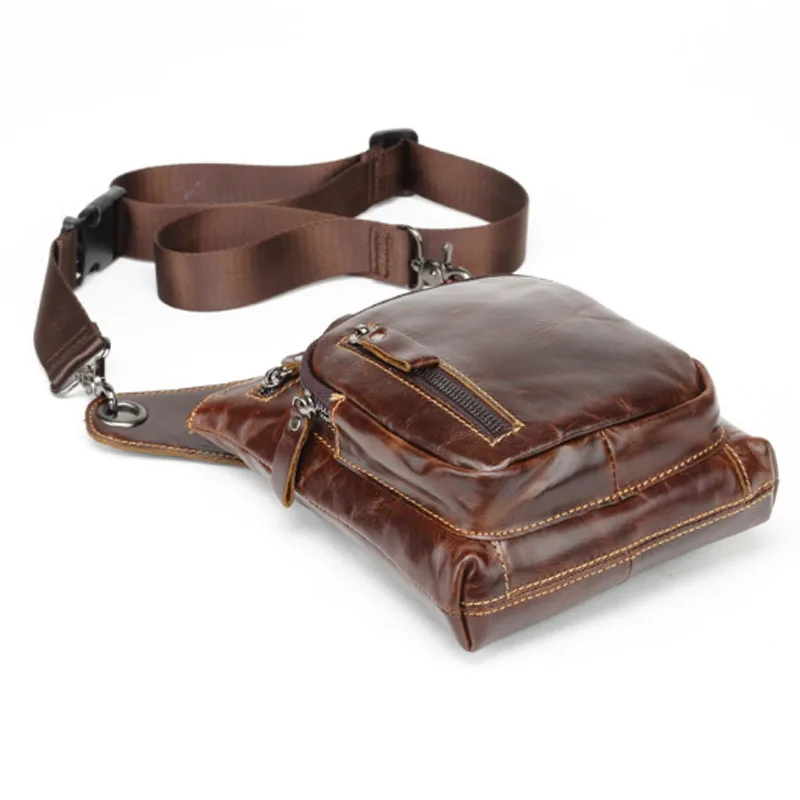 Men Cow Leather Thigh Drop Leg Bag Men Military Motorcycle Hip Belt Fanny Pack Waist Bags Genuine Leather  Messenger Bag New