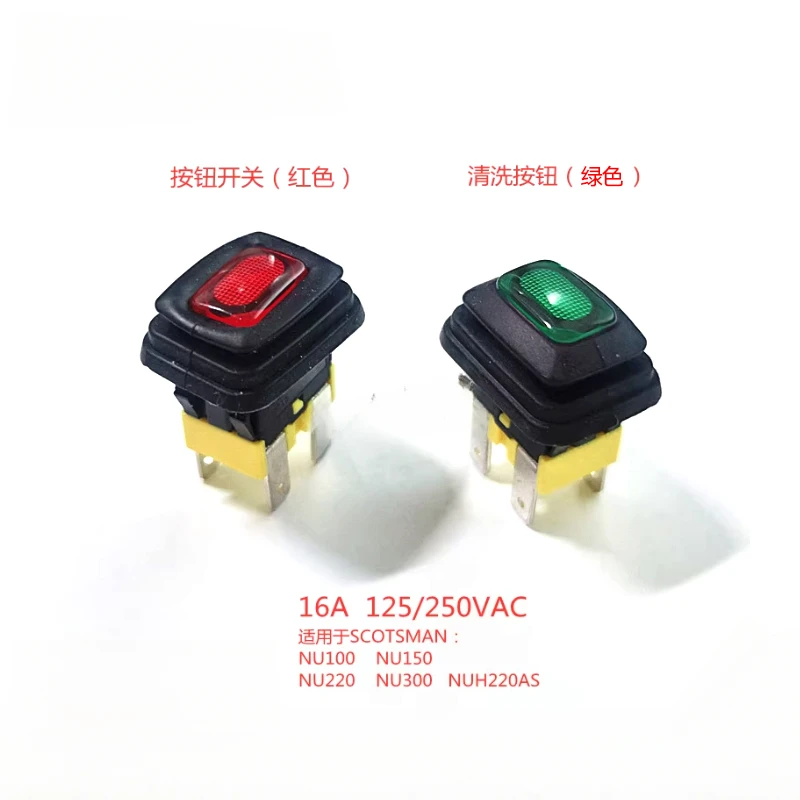 

for Scotsman ice maker NU series cleaning button red rectangular power switch green accessory