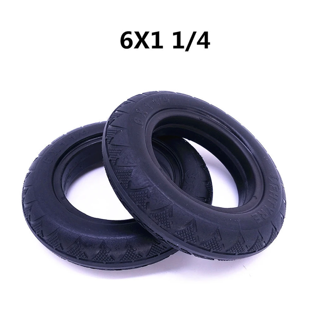 Wheel Solid Tire 6X1 1/4 Accessories Black Rubber Spare Parts For Folding Bicycle for mini Electric Car High Quality