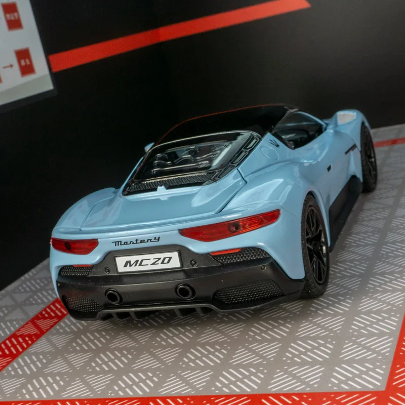 1:22 Maserati MC20 alloy supercar model with doors that can be opened has simulated sound and lighting functions