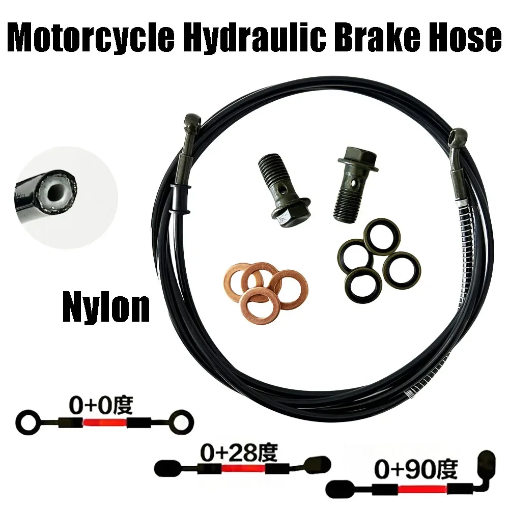 

0°- 28°- 90° Multi Directional Universal Motorcycle Braided Brake Hose Line Steel Brake Cable Hydraulic Clutch Banjo Oil Pipe