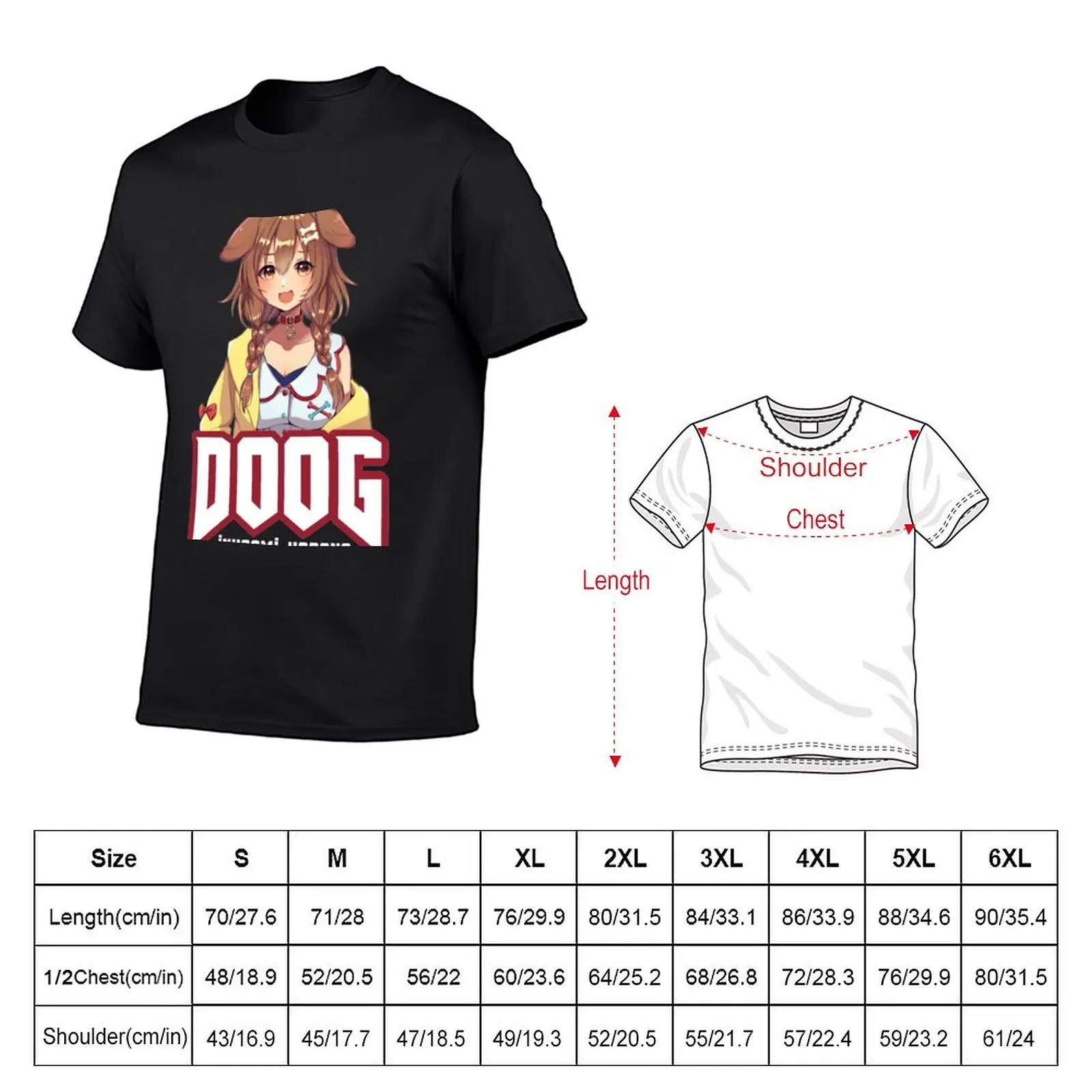 New Hololive - DOOG Inugami Korone T-Shirt anime blank t shirts oversized t shirt men long sleeve t shirts