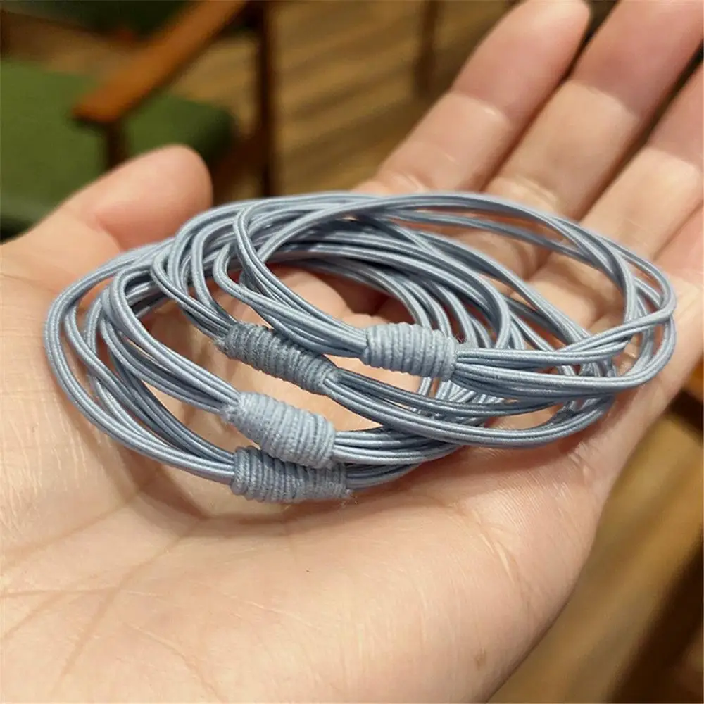 Random Color Concise Girl Hair Accessories Hair Ring 4 in 1 Hair Tie Rope High Elastic