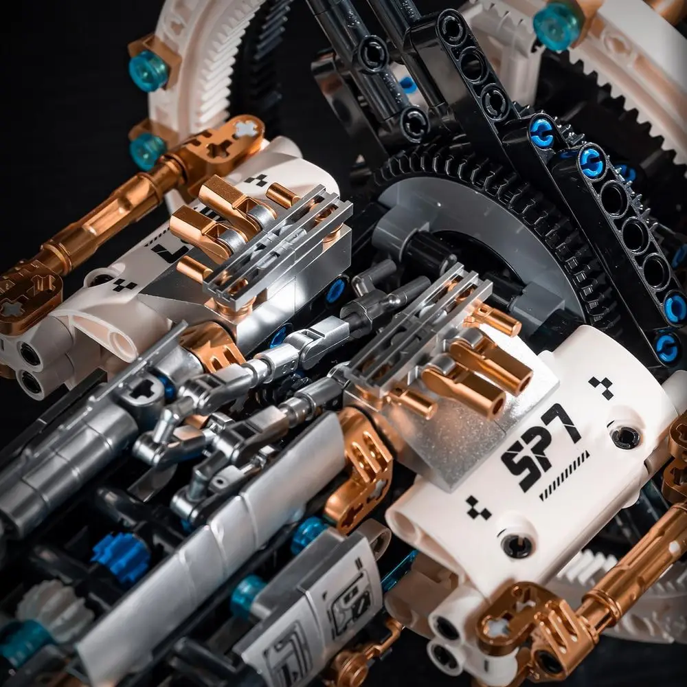 Kit di costruzione della stazione spaziale interstellare con luci e motore, giocattolo ideale per l'esplorazione dello spazio per età 8-12, regalo creativo per spazio