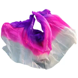 Customized 100% Silk Belly Dance Veil 1pc Handmade Dyed Scarf Shawl Gradient Color Dance Accessories