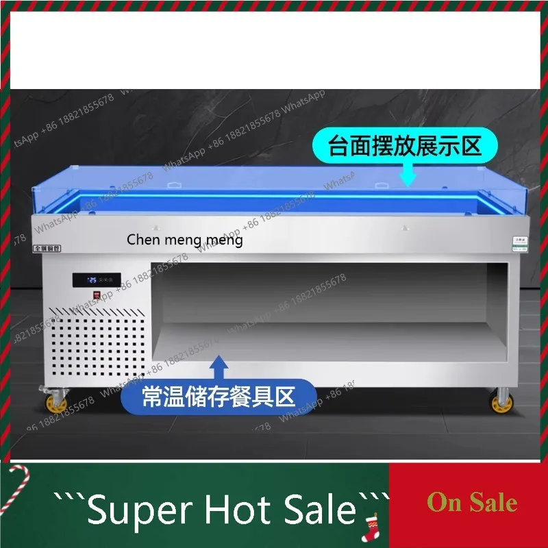 A55 Buffet hot pot shop display cabinet multi-functional lower locker stainless steel supermarket, a la carte freezer