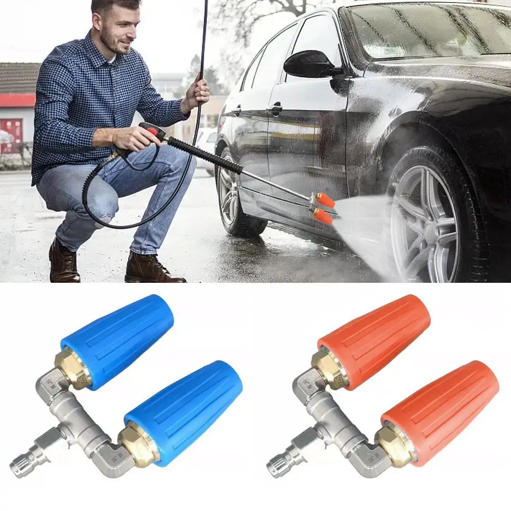 

High Pressure Washer Rotating Dual Turbo Nozzle Spray Tip1/4" 4000PSI 4-6GPM Replacement Nozzle Spray Tip Garden Cleaning Tool