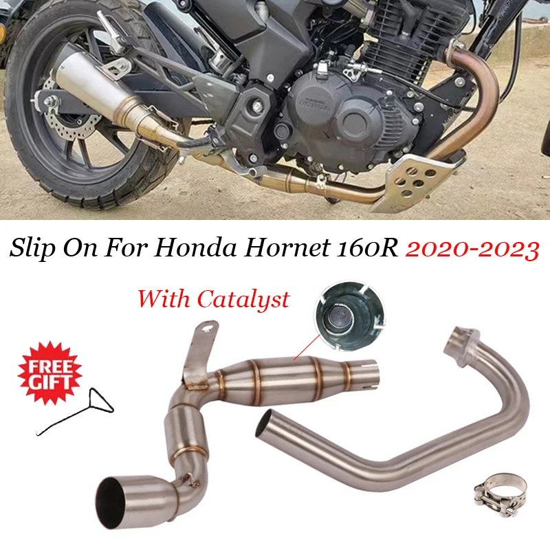 

Slip On For Honda Hornet 160R 2020-2023 Motorcycle Exhaust Modified Escape Moto Stainless Front Mid Link Pipe 51mm