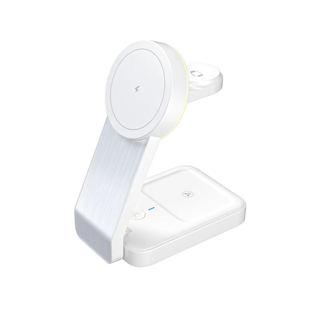 

3-in-1 Wireless Charger Foldable 15W Fast Charging Charging Stand Magnetic with Light Phone Charging Stand
