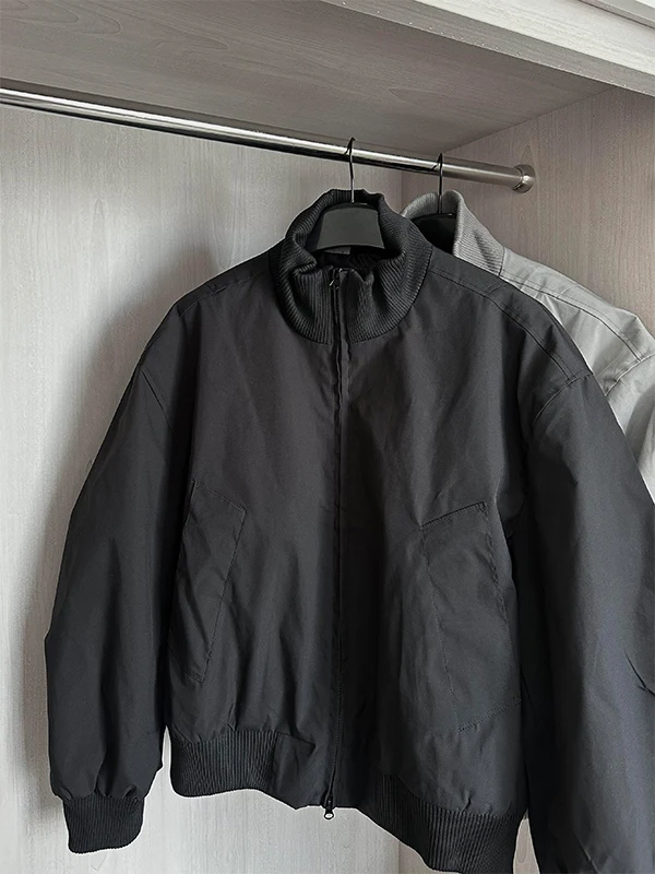 Męska kurtka wiosenna Cleanfit American Retro Flight Jaet, wiatroodporna, bejsbolówka, ze stójką.