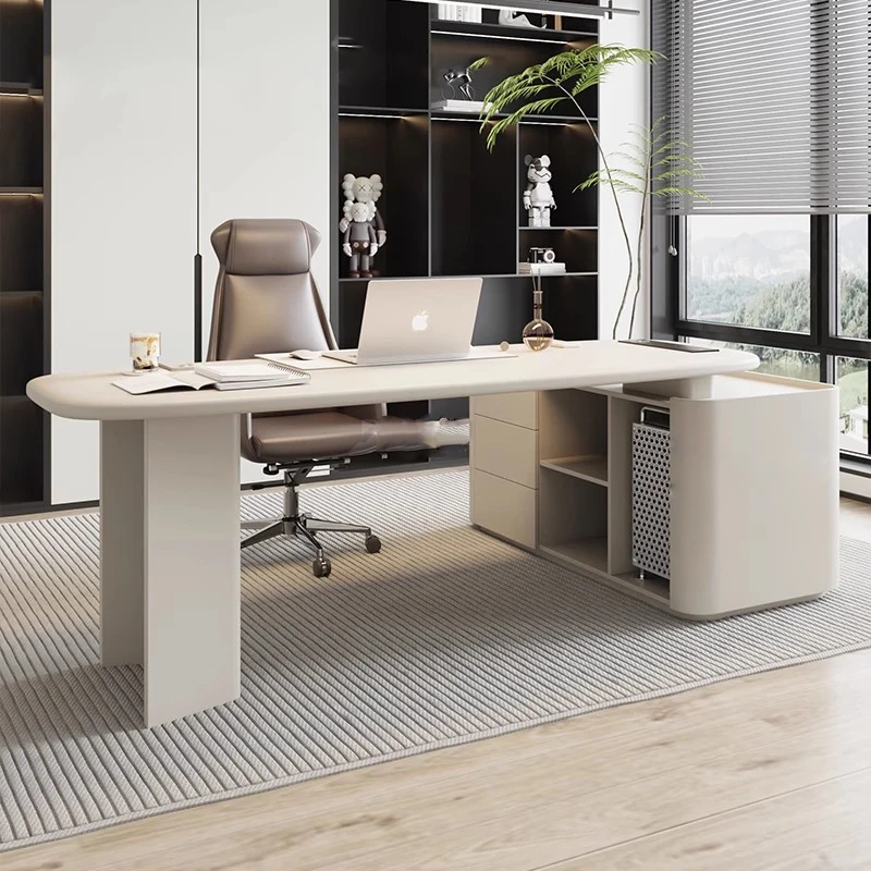Desk Asthetic Strong Cheap White Office Desks Drawers Modern Luxury  Office Furniture
