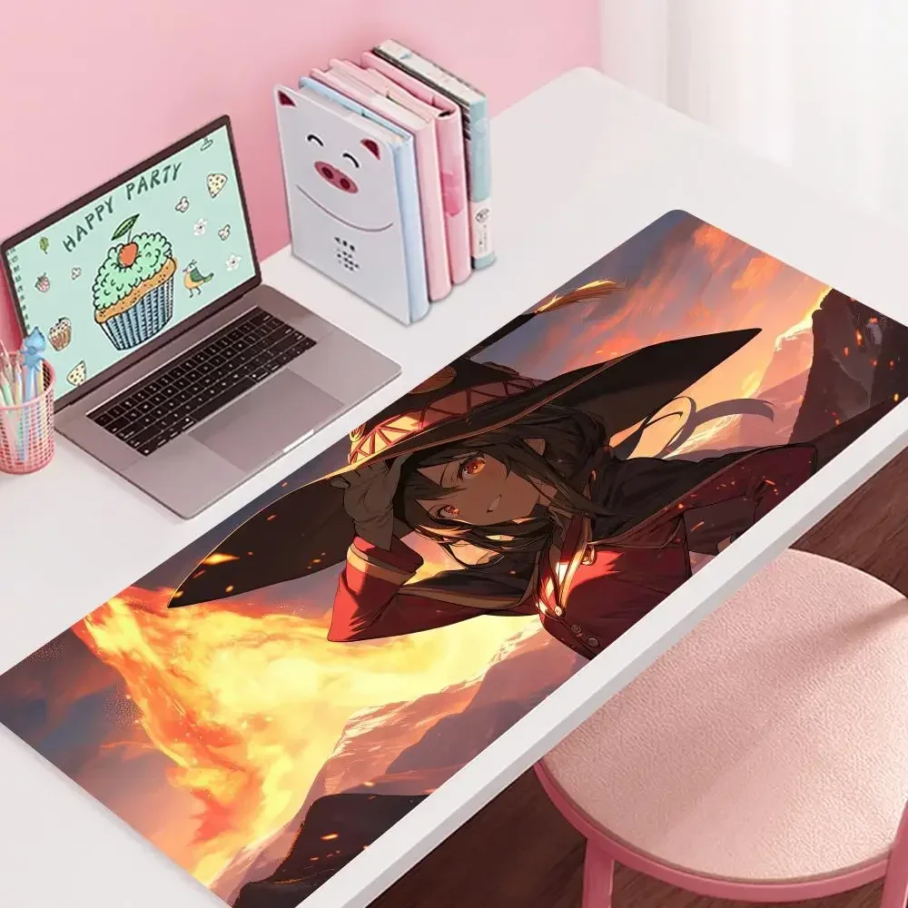 Anime Girl Megumin Mousepad Large Gaming Mouse Pad LockEdge Thickened Computer Keyboard Table Desk Mat