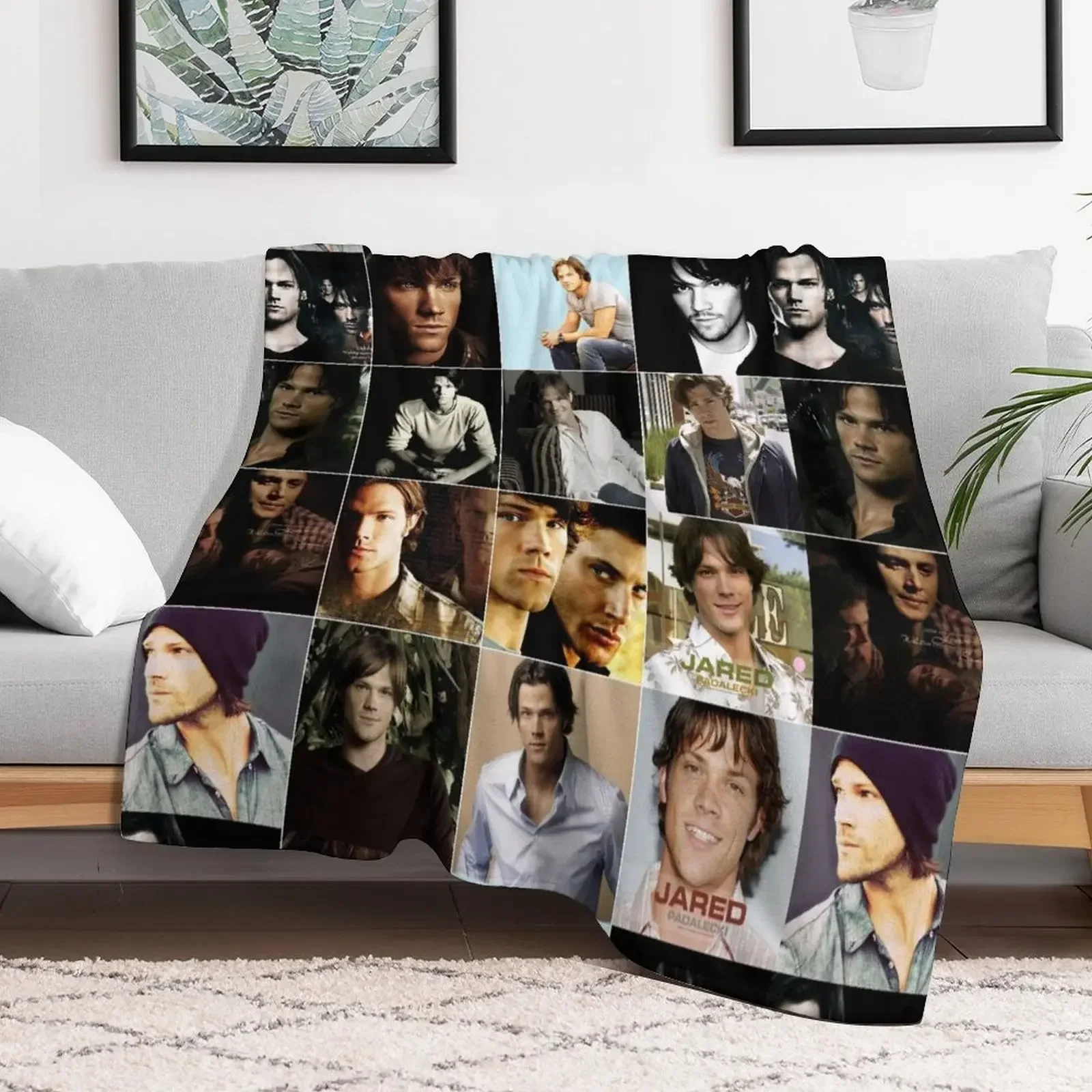 

Jared Padalecki American actor Mix Version Ultimate Mural / Collage Edit Fan Art - 1 Throw Blanket Retros Thins Blankets