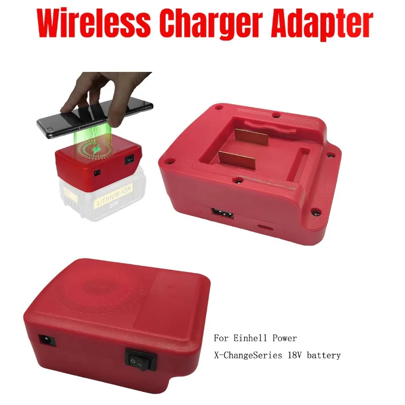 

Wireless Battery Charger Adapter For Einhell Power X-Change Series 18V Battery For Power Tool Accessory In Stock