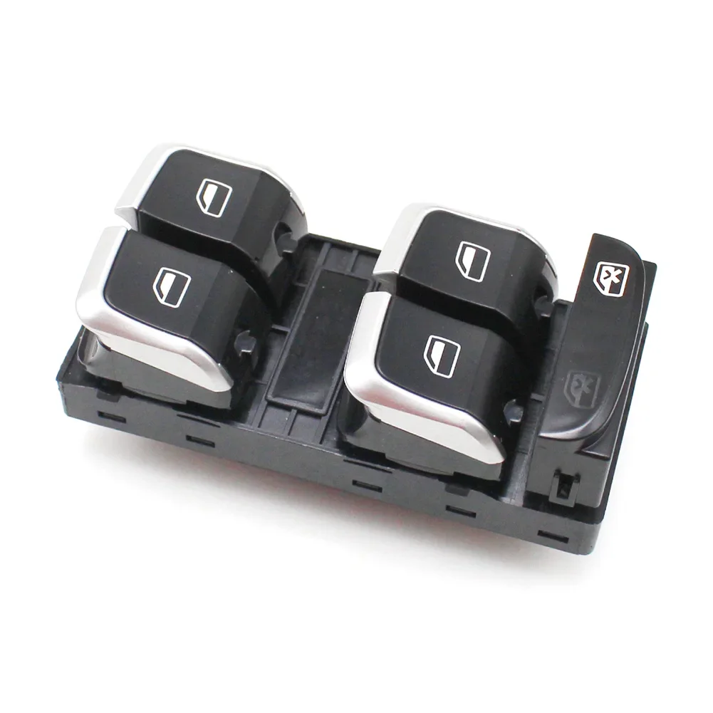 Car accessories 4Pcs Chrome Window Main Control Passenger Side Switch Button For Audi A4 Q5 B8  8KD959851A   8KD959855A