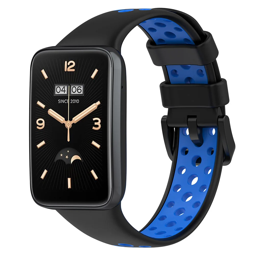 Two-color Silicone Strap for Xiaomi Mi Band 7 Pro Breathable Watchband Bracelet Wristband