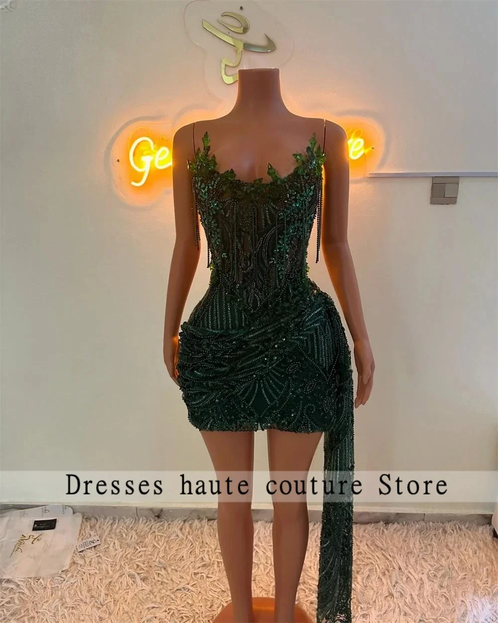 Multicolor Crystal Beading Homecoming Prom Dress Mermaid Mini Cocktail Gown Birthday Dress Luxury 2025 Blackgirl Customized image 3