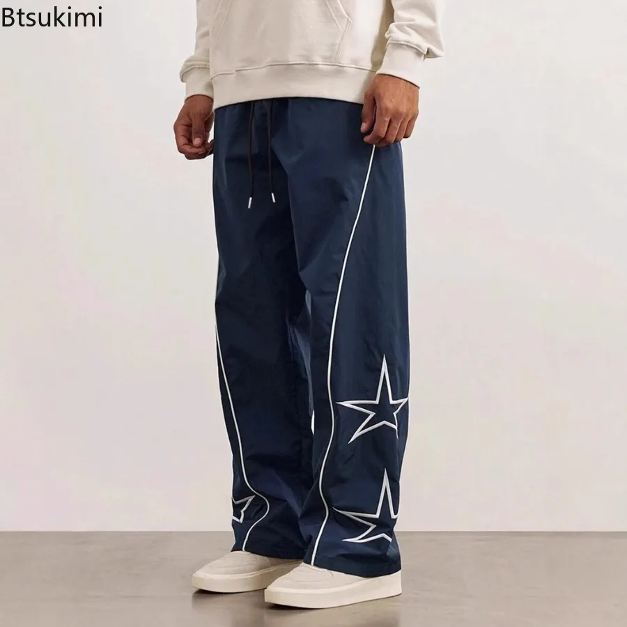 Vintage Fashion Streetwear Men's Embroidered Casual Trousers Straight Pocket Cargo Pants Male Outdoor Hiking Fishing Sweatpants - Image 5