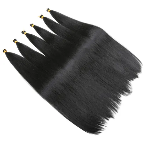 Imagen 2 del producto Mechones de pelo de poni Ariel liso sintético de 28 pulgadas, trenzas de ganchillo, pelo trenzado, Color degradado, extensiones de cabello de ganchillo suaves