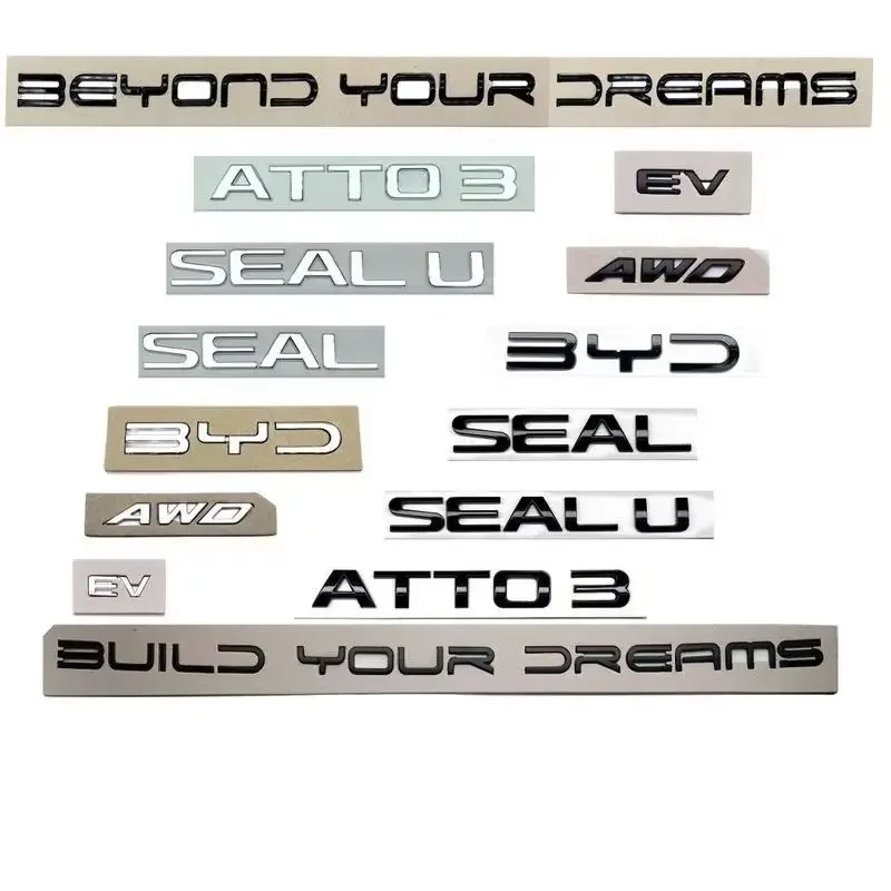 

3D ABS хром черный логотип BYD эмблема буквы Stiker значок багажника автомобиля для BYD SEAL QIN HAN SONG Plus ATTO3 SEAL U аксессуары