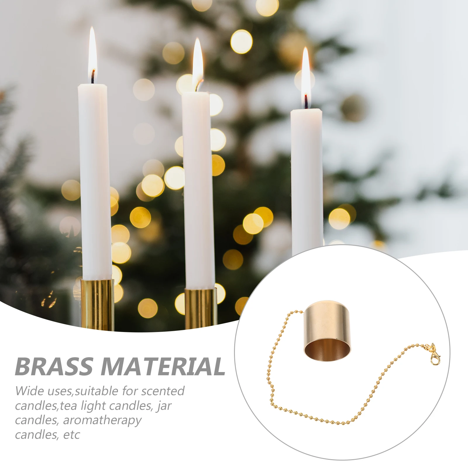 

2Pcs Brass Lampshade Extinguisher Snuffer for Scented Candles Tea Light Aromatherapy Heat Resistant Prevent Wick