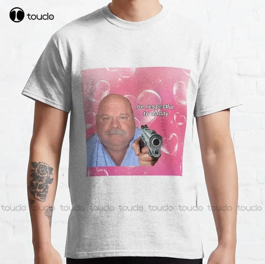 

Классическая футболка Daddy Winkle Bertram Be Respectful To Daddy, черная рубашка с круглым вырезом, уличная одежда, футболка большого размера с принтом Xs-5XL