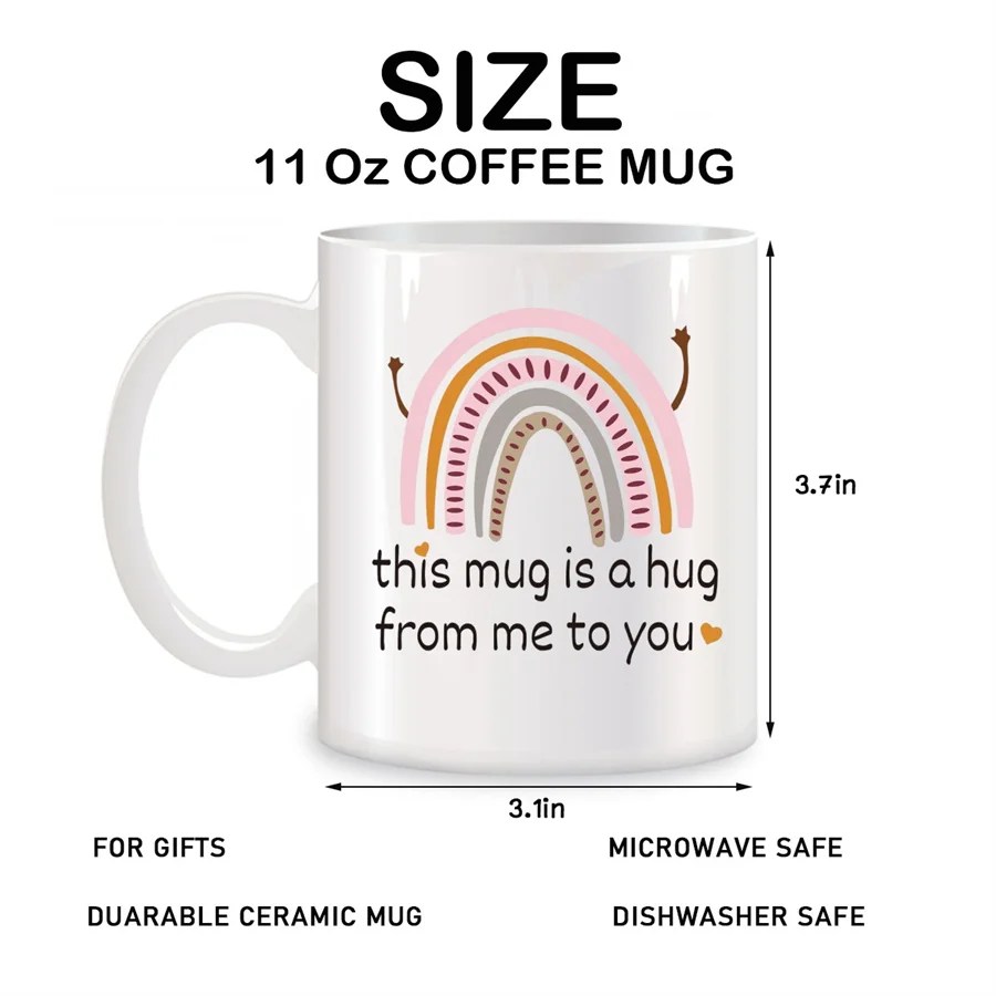 This Mug Is A Hug From Me To You Mugs For Friendship for Best Friend Birthday Gifts Novelty Coffee Ceramic Tea Cups White 11 oz